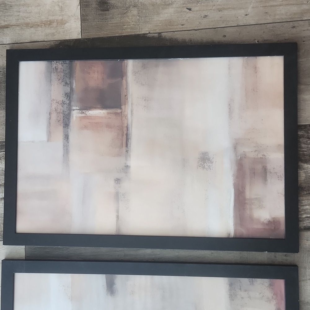 Abstract Neutral Wall Art in Black Frame - Picture 4 of 8